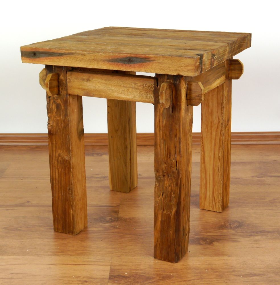 Reclaimed Teak Wood Side Table End Table Handmade Java Furniture