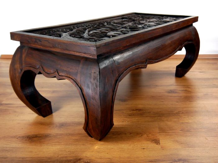 Opiumtisch, mahagoni, Elefant, 100cmx50cm, Couchtisch Opiumtisch, mahagoni, Elefant, 100cmx50cm, Couchtisch