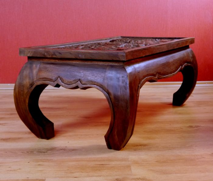 Opiumtisch mit Elefanten 100x50cm Couchtisch Asia Möbel Beistelltsich